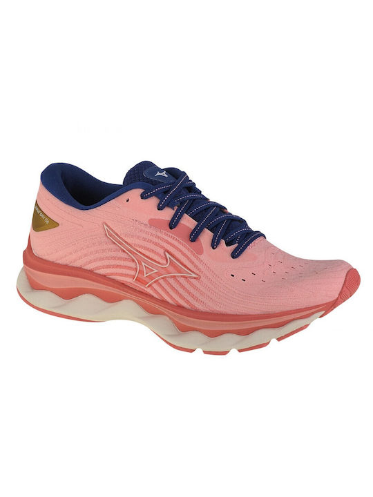 Mizuno Wave Sky 6 Γυναικεία Αθλητικά Παπούτσια Running Ροζ