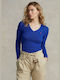 Ralph Lauren Damen Langarm Pullover Baumwolle Royal Blue