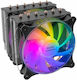 Mars Gaming MCPU-XT Dual Fan CPU Cooling with ARGB for AM4/AM5/1200/115x/1700 Socket