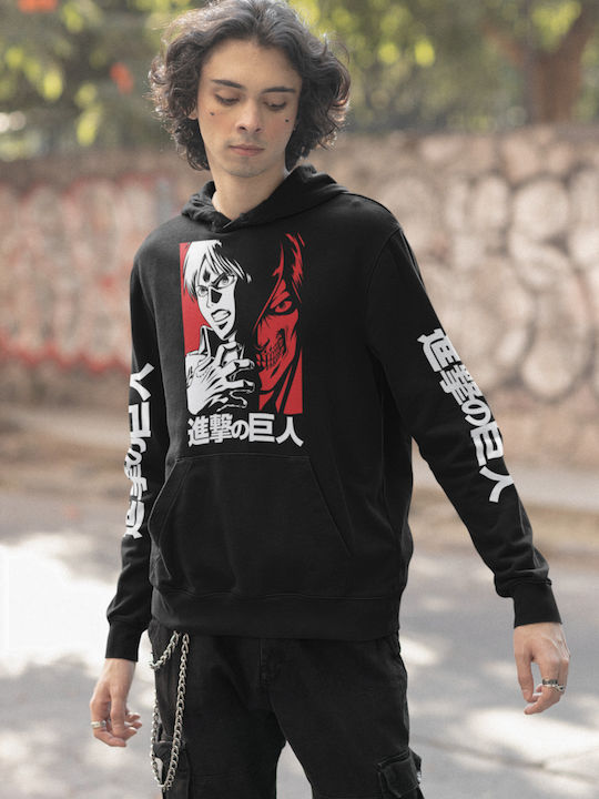 7519 Hoodie Attack on Titan Black