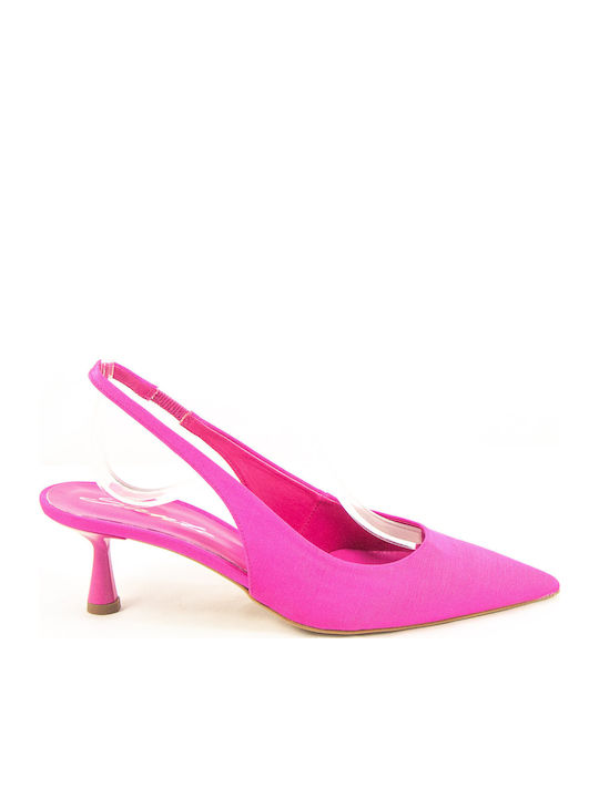 Sante Leder Pumps mit Riemchen & mittelhoher Absatz Fuchsie
