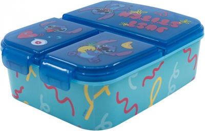 Stor Plastik Kinder Lebensmittelbehälter Lilo & Stitch Blau 18.5 x 14 x 5.5Stück