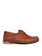 Boxer Men's Leather Boat Shoes Tabac Brown