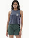 Keep It Cool Women's Sports Crop Sleeveless Blue Top