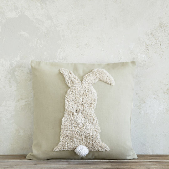 Nima Easter Bunny Πασχαλινό Μαξιλάρι Λαγουδάκι Μπεζ 45x45εκ.