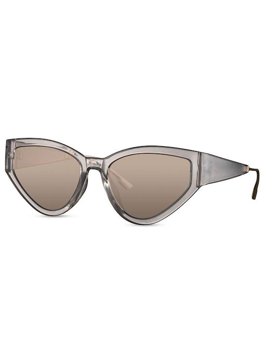 Solo-Solis Women's Sunglasses with Gray Acetate Frame and Brown Lenses NDL5527