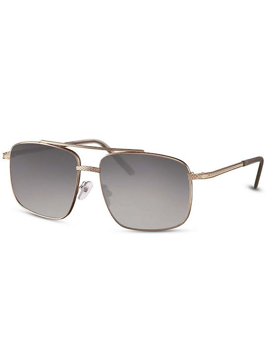 Solo-Solis Men's Sunglasses with Gold Metal Frame and Gray Gradient Lenses NDL6247