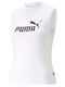 Puma Women's Athletic Cotton Blouse Sleeveless White