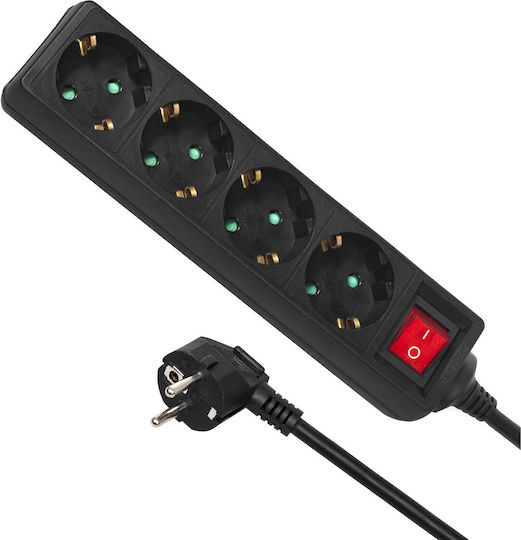 Maclean Energy Πολύπριζο 4 Θέσεων με USB-A, Διακόπτη και Καλώδιο 3m