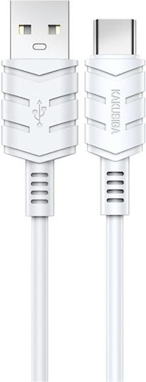 Kakusiga KSC-710 USB 2.0 Cable USB-C male - USB-A 15W Λευκό 1.2m KSC-710-C-WH