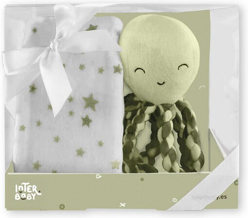 Interbaby Babydecken Wickeltücher für Kinderzimmer Octopus mit Teddybär 80x110cm