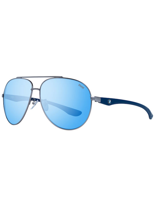 BMW Sonnenbrillen mit Silber Rahmen und Hellblau Linse BW0014 15X