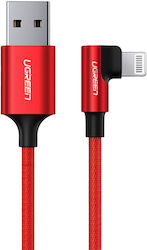 Ugreen US299 Angle (90°) / Braided USB-A to Lightning Cable Κόκκινο 1m (60555)