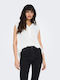 Women's Summer Blouse Sleeveless with V Neckline Cloud Dancer