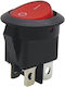 On-Off switch Rocker with Lighting Φ23 4P Red 1pcs