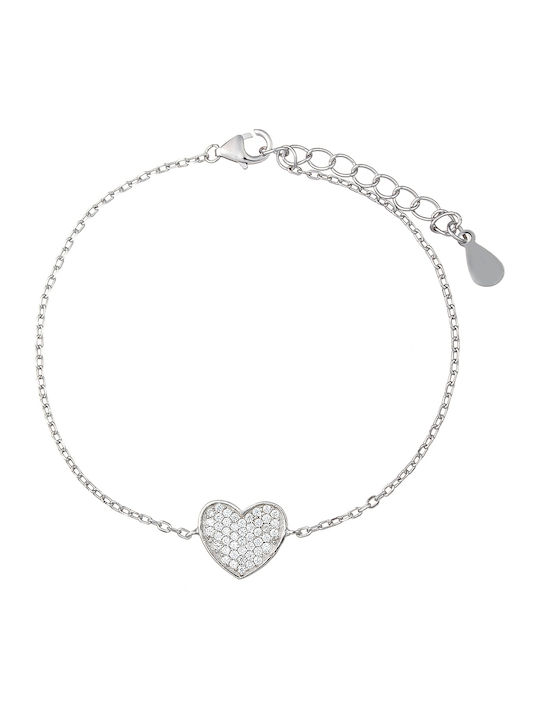 Season Time Damentrauring mit Herz-Design aus Silber 20cm