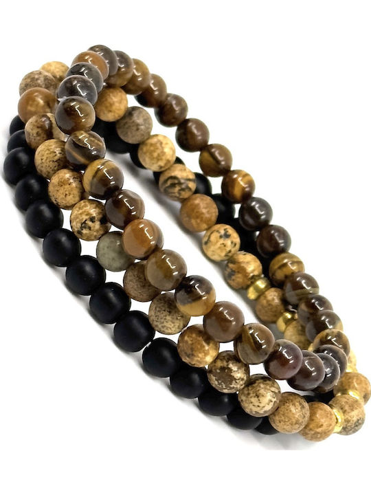 Legend Accessories Herren Armbänder Set aus Edelstahl 18cm