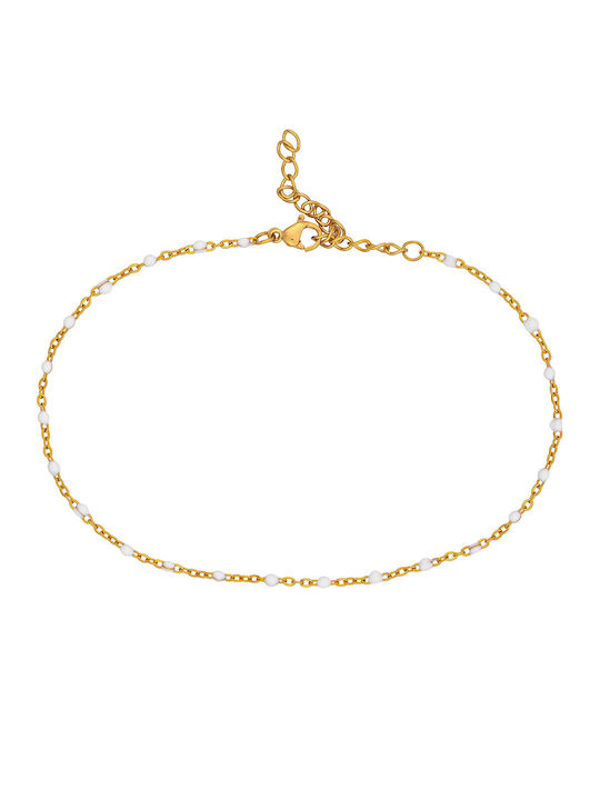 Excite-Fashion Bracelet Anklet Chain made of Steel Gold Plated