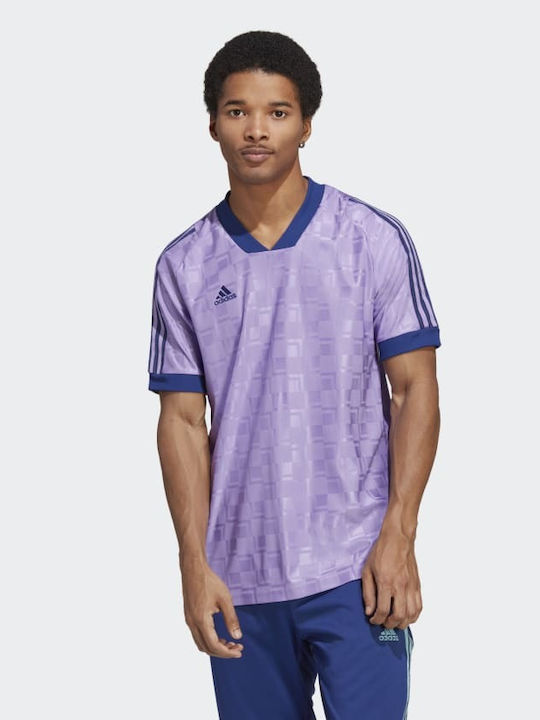 Adidas Tiro Αθλητικό Ανδρικό T-shirt Violet Fusion με Στάμπα