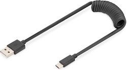 Digitus USB 2.0 USB-C male - USB-A 60W 1m (AK-300430-006-S)