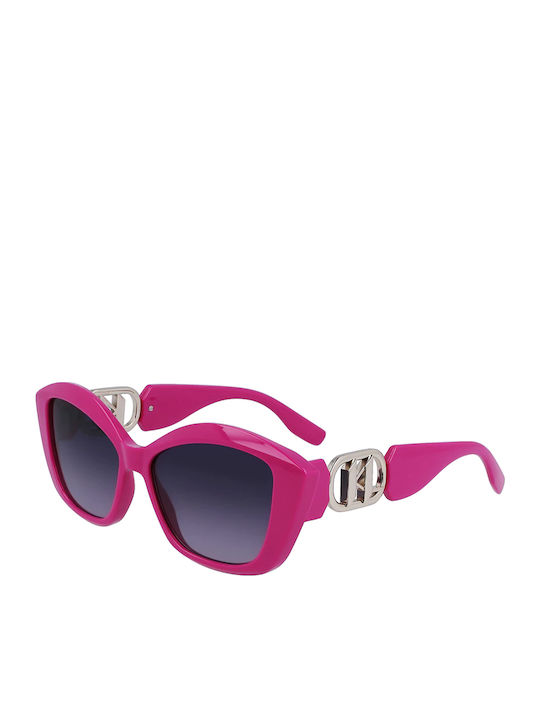 Karl Lagerfeld Women's Sunglasses with Pink Plastic Frame and Gray Gradient Lens KL6102S-525