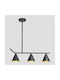 Eurolamp Pendant Light Three-Light Rail for Socket E27 Black