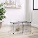 vidaXL Rodent Cage Pet Crate with 8 Panels & Door Black 70x35x35cm