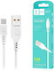 Denmen D01T Regular USB 2.0 to micro USB Cable Λευκό 1m