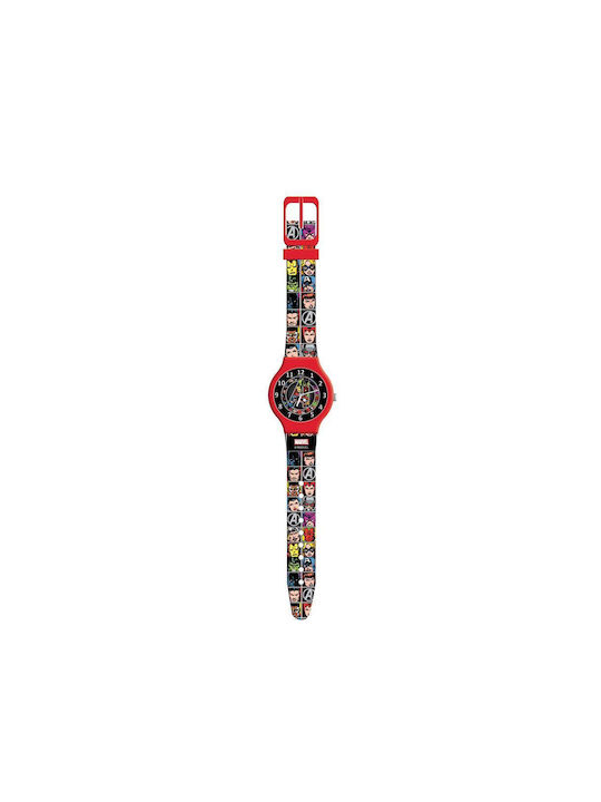 Διακάκης Avengers Παιδικό Αναλογικό Ρολόι με Λουράκι από Καουτσούκ/Πλαστικό Κόκκινο