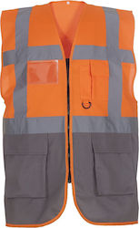 Yoko HVW801 Bărbați Vestă de siguranță cu benzi reflectorizante Portocaliu Portocaliu fluo/gri Yoko HVW801 Bărbați Vestă de siguranță cu benzi reflectorizante Portocaliu Portocaliu fluo/gri
