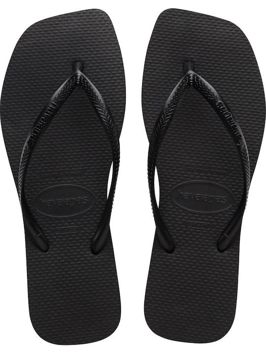 Havaianas Slim Square Flip Flops in Black Colour