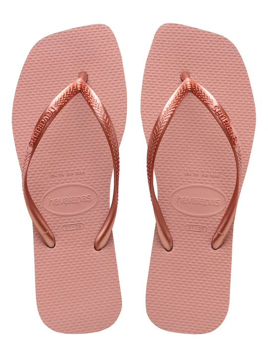 Havaianas Slim Square Flip Flops Deep Pink