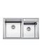 Macart ΝΕ08135 Ένθετος Νεροχύτης Αριστερός Inox Σατινέ Μ81xΠ48cm Ασημί
