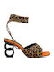 Leder Sandalen Brown/Orange