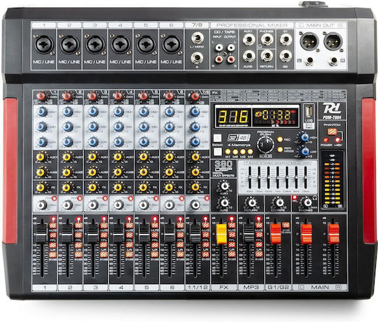 Power Dynamics PDM-T804 Αναλογική Κονσόλα 8 Καναλιών με Phantom Power & 6 Εισόδους XLR & Bluetooth SOCON462