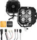 NovSight Square Waterproof Headlights Car LED 12V 20W 8.4cm with White Lighting 2pcs