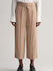 Gant Γυναικεία Υφασμάτινη Παντελόνα σε Wide Γραμμή σε Μπεζ Χρώμα