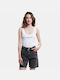 Calvin Klein Дамска Лятна Блуза Памучна Без ръкави White
