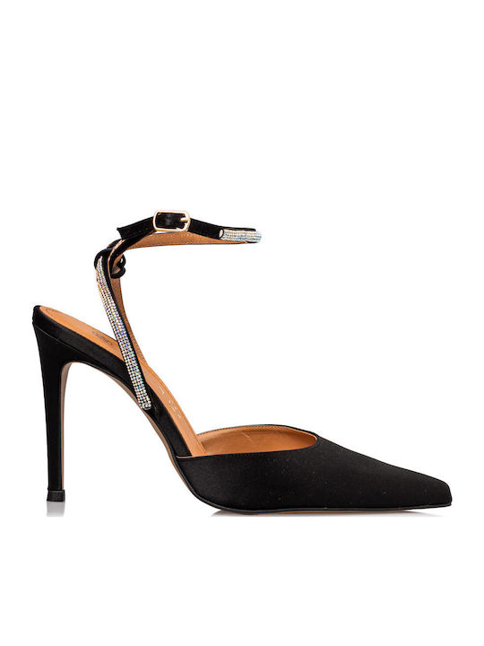 Envie Shoes Токчета с ток стилето и каишка Черен