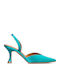 Pointed Toe Blue High Heels with Strap