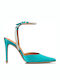 Pumps mit Stiletto-Absatz & Riemchen Türkis
