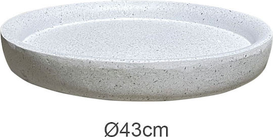 Marhome Πιάτο Γλάστρας Κεραμικό Λευκό 43x43εκ. 06-23228-2