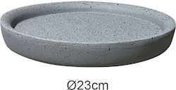 Marhome 06-00-23224-3 Στρογγυλό Πιάτο Γλάστρας σε Γκρι Χρώμα 23x23εκ.