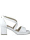 Tamaris Platform Leather Women's Sandals White with Chunky Medium Heel 8-88310-20 100