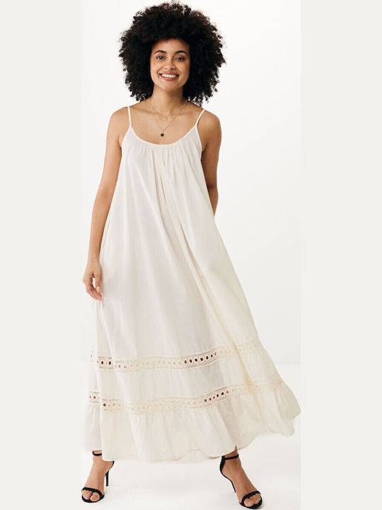 Mexx Mit Spitze Kleid Ganztägig Beiges
