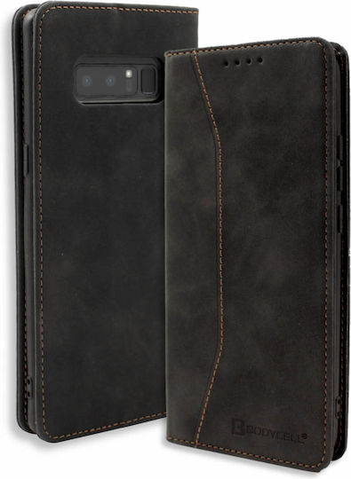 Bodycell Book Δερματίνης Μαύρο (Galaxy Note 8)