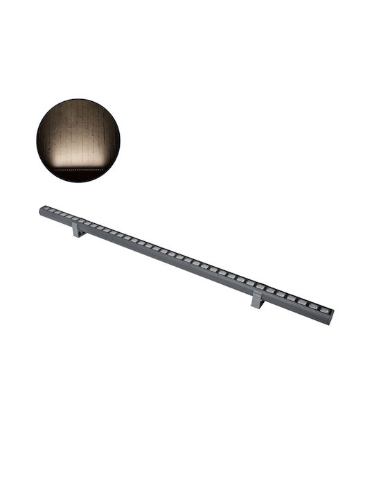 GloboStar Panda Outdoor Floor Lamp LED Wall Washer 36W with Natürliches Weiß Light IP67 Gray