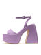 Leder Sandalen Lila