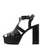 Din piele Sandale Negre