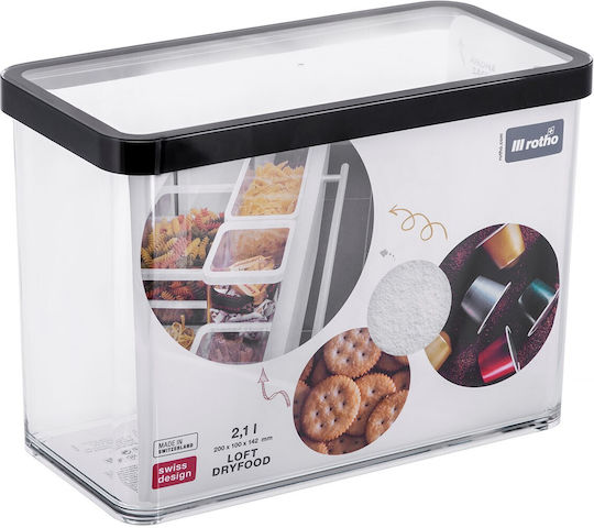 Rotho Babydesign General Use Storage Box with Lid Glass Transparent 2100ml